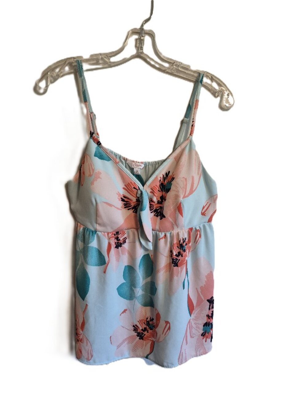 Candie's Pastel Floral Flowy Peplum Babydoll Cami Tank XL